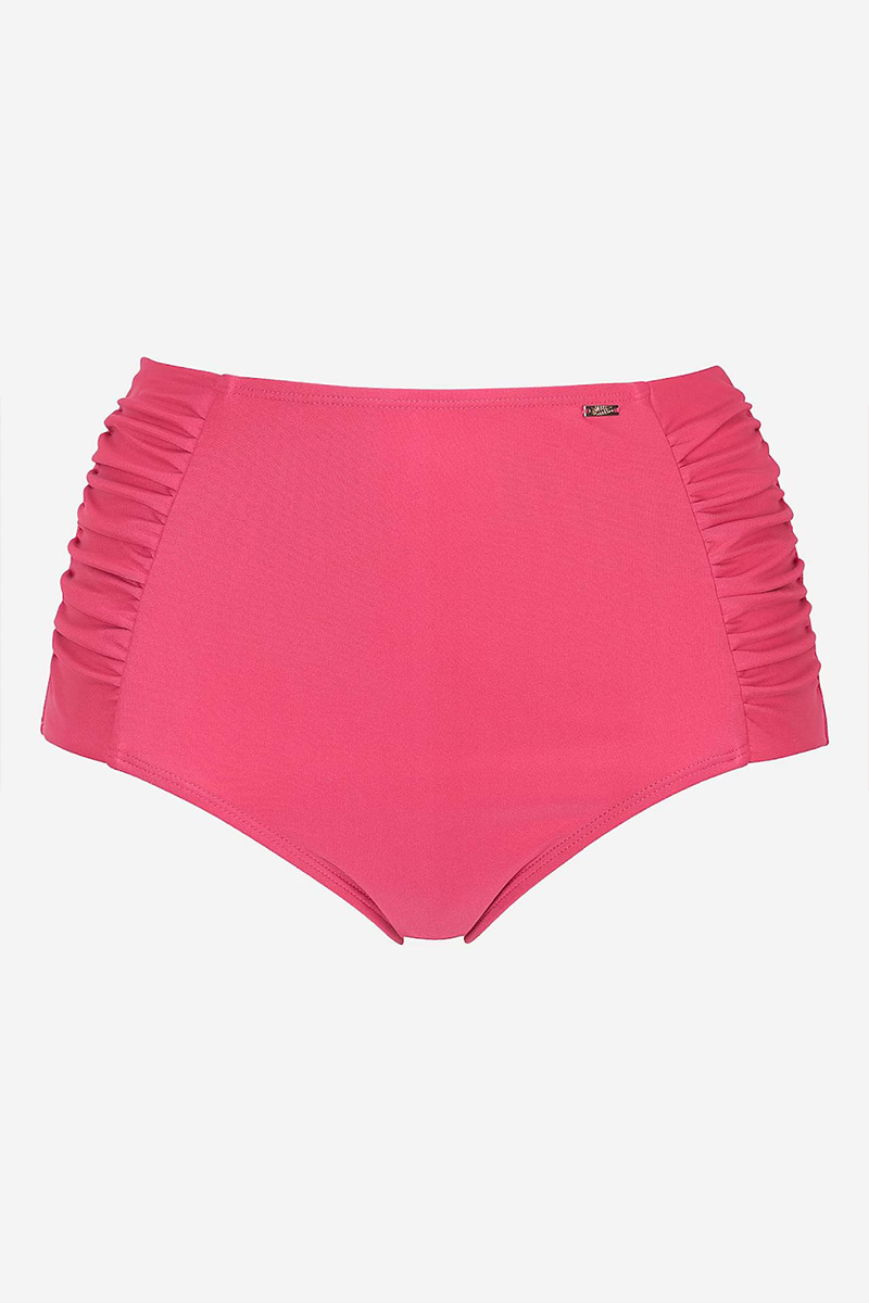  Bikini-slip ψηλόμεσο με σούρα σε φουξ χρώμα 2025