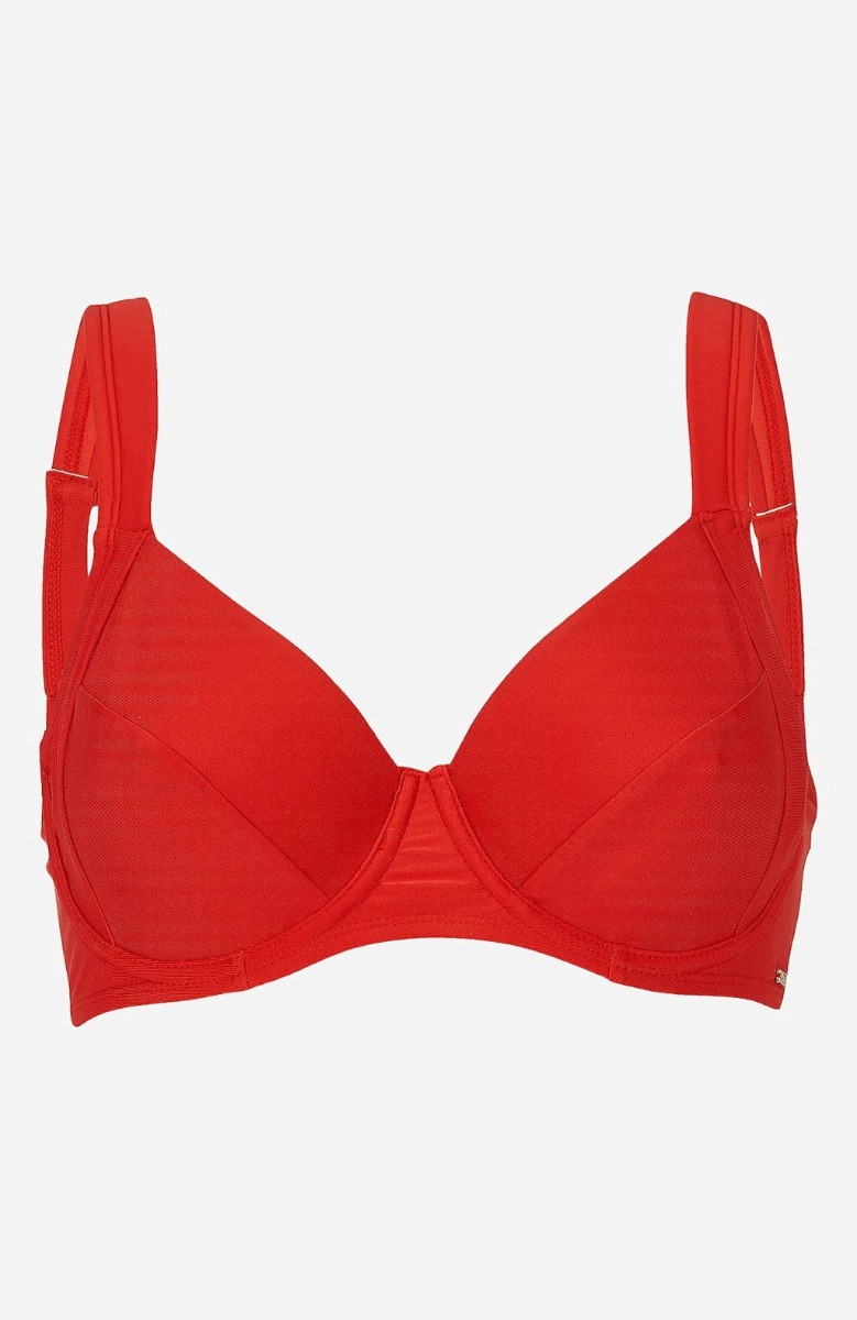  Bikini-top με μπανέλα σε κόκκινο χρώμα 2025