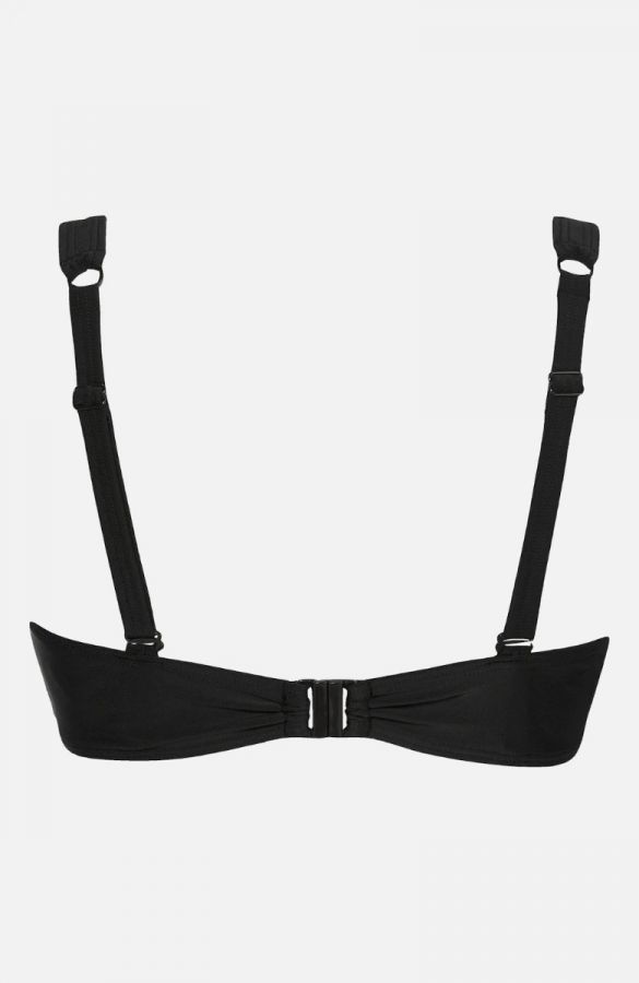 Bikini-top με λαστιχάκι μπροστά σε μαύρο χρώμα