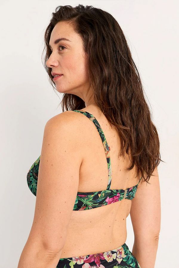 Bikini-top με μπανέλα σε εμπριμέ χρώμα 