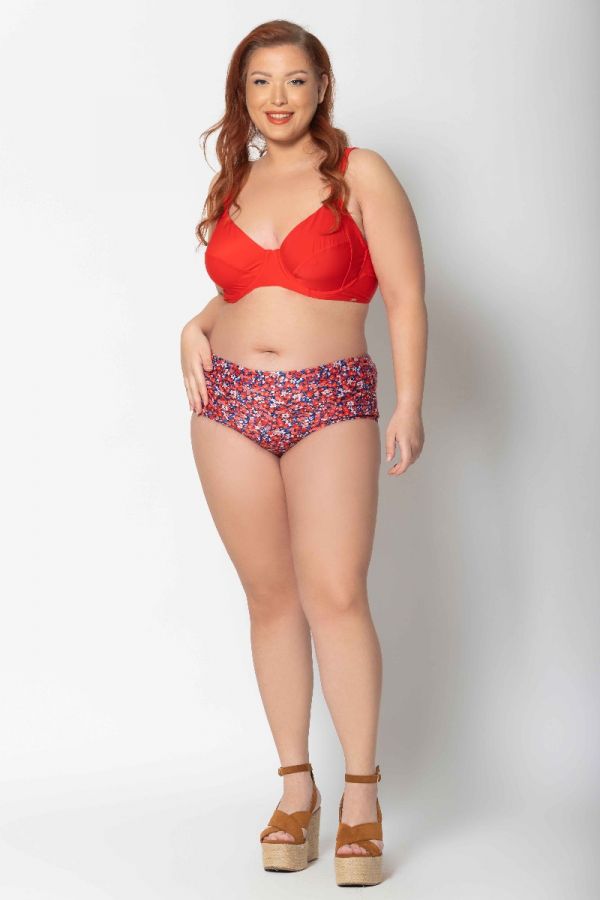 Bikini-top με μπανέλα σε κόκκινο χρώμα 1xl,2xl,3xl,4xl,5xl