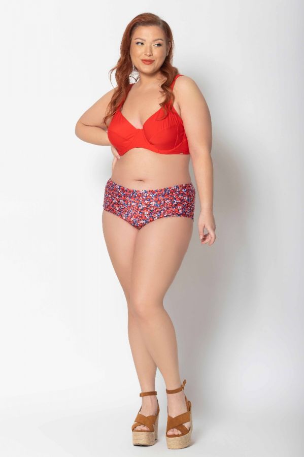 Bikini-top με μπανέλα σε κόκκινο χρώμα