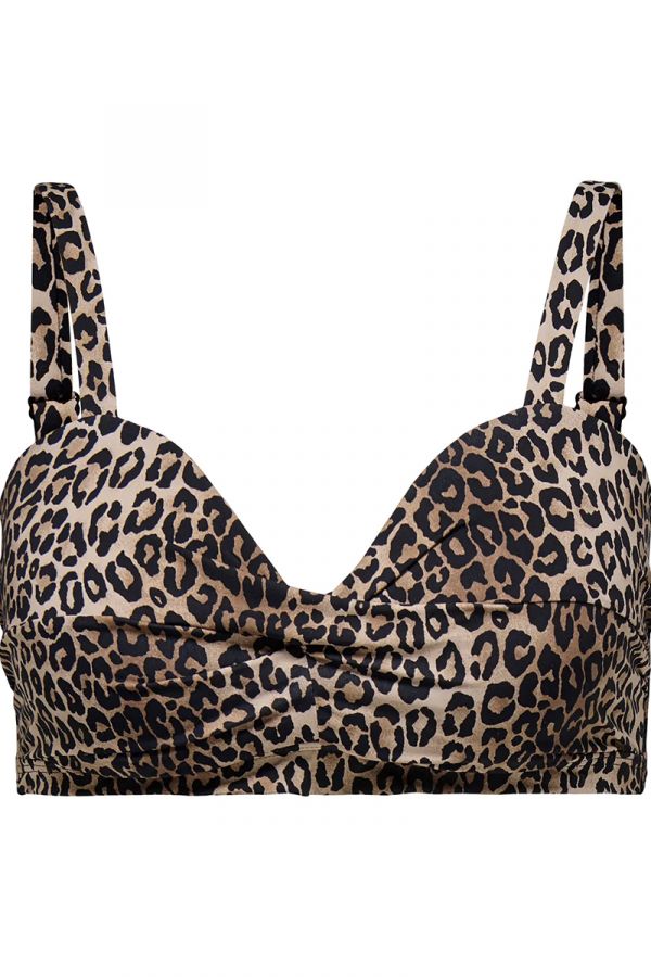Bikini-top με σούρα σε leopard χρώμα