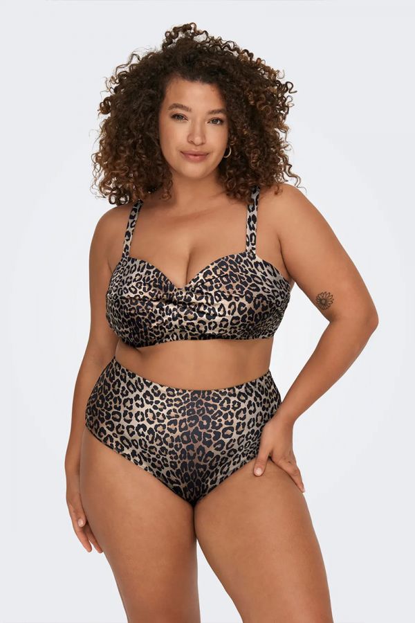 Bikini-top με σούρα σε leopard χρώμα