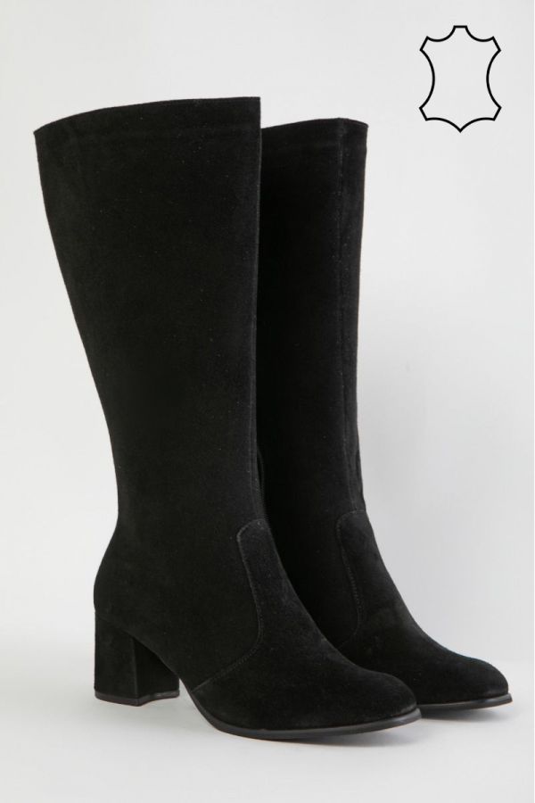 Καστόρ μπότα με τακούνι σε μαύρο χρώμα 1xl,2xl,3xl,4xl,5xl