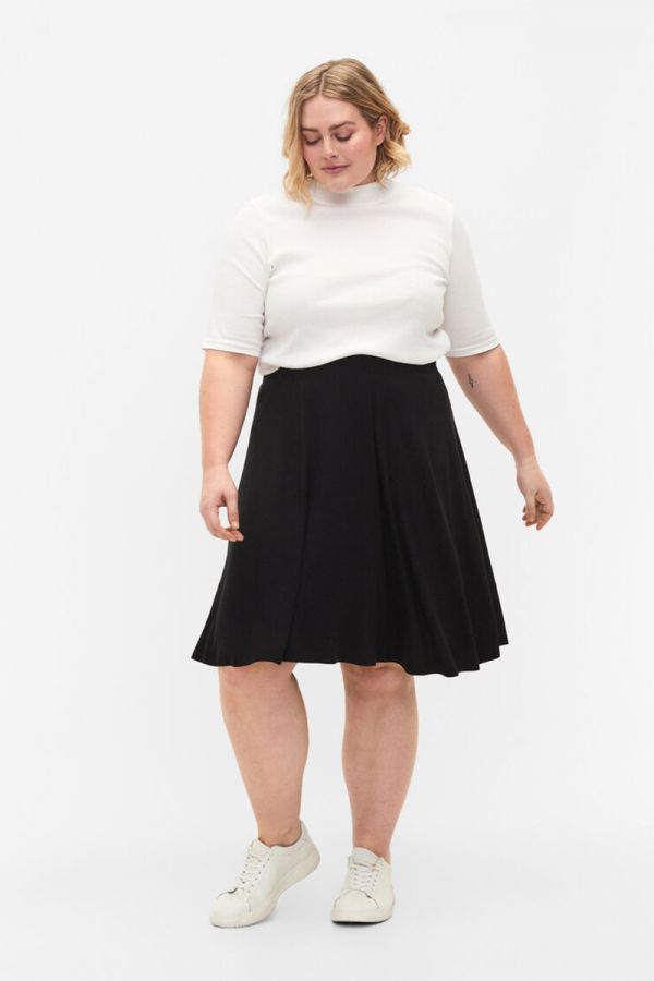 Mini ελαστική φούστα με λάστιχο σε μαύρο χρώμα 1xl 2xl 3xl 4xl 5xl 