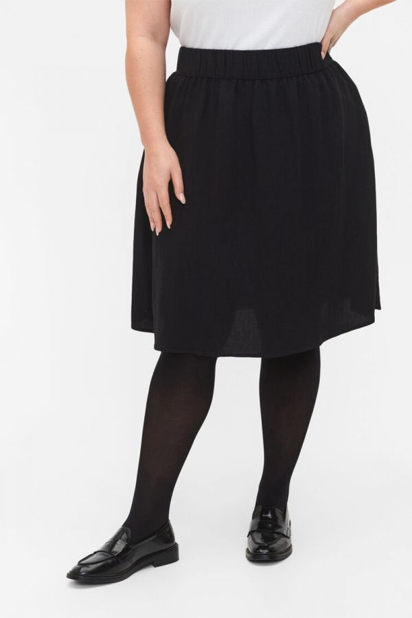 Mini φούστα με λάστιχο στη μέση σε μαύρο χρώμα 1xl 2xl 3xl 4lx 5xl 