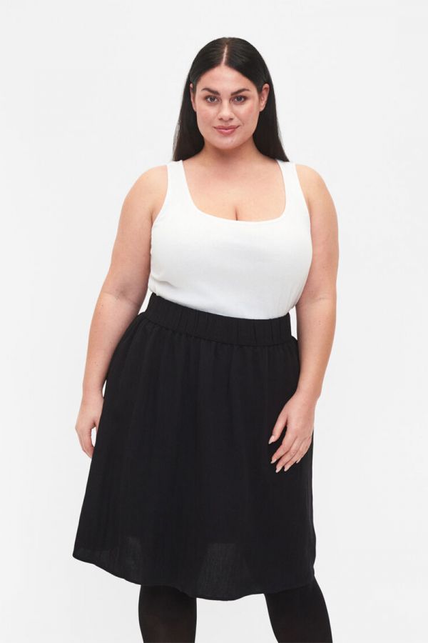 Mini φούστα με λάστιχο στη μέση σε μαύρο χρώμα 1xl 2xl 3xl 4lx 5xl 