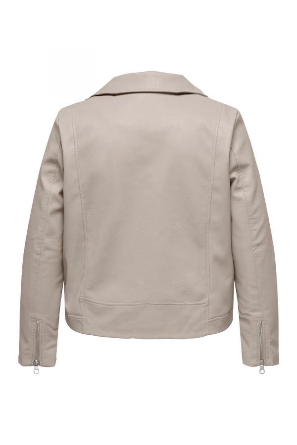Leather-like jacket σε nude χρώμα