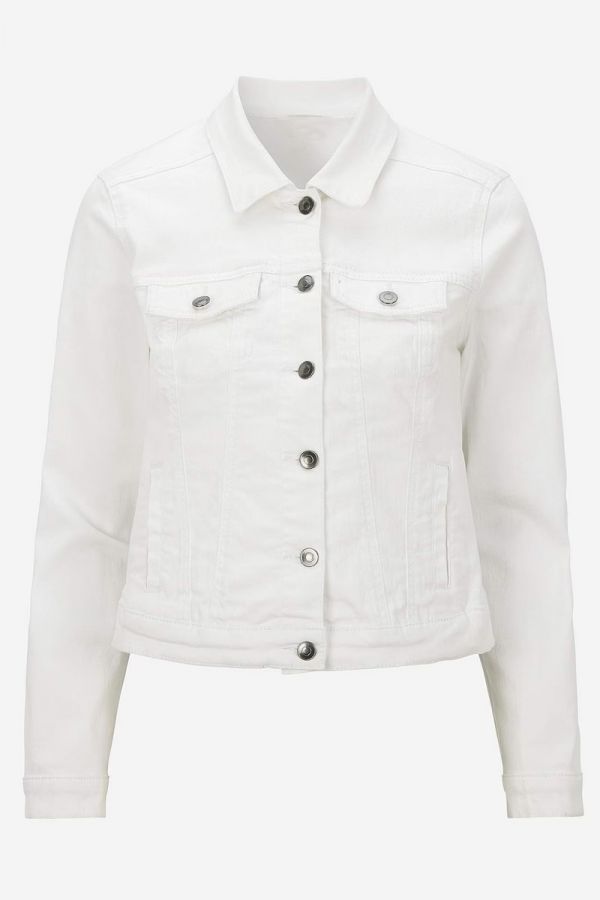 Jean Jacket με τσέπες μπροστά σε denim white χρώμα