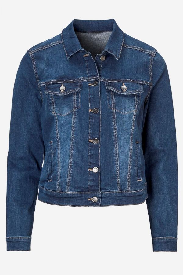 Jean Jacket με τσέπες μπροστά σε denim blue χρώμα
