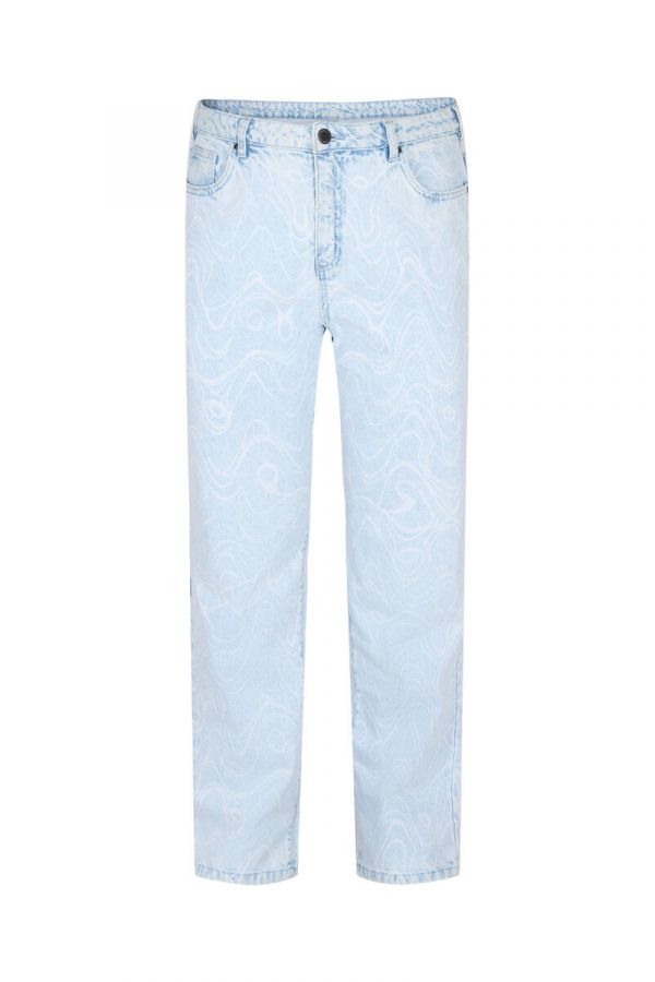 Mom fit jean με print σε denim light blue χρώμα 1xl 2xl 3xl 4xl 5xl 