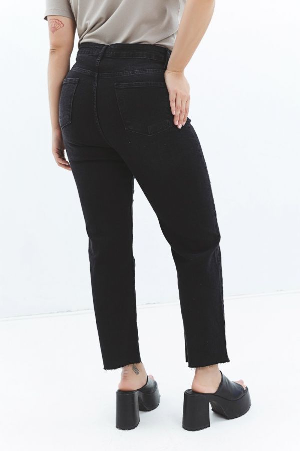 Jean παντελόνι με στρας σε denim black χρώμα