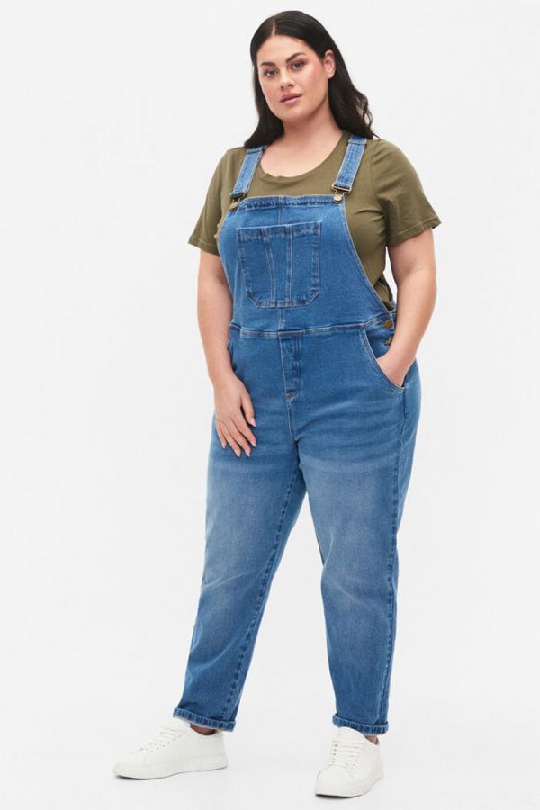 Jean σαλοπέτα με ξεθώριασμα σε denim blue χρώμα 1XL 2XL 3XL 4XL 5XL