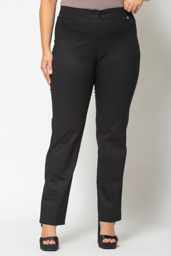 Καπαρντινέ παντελόνι σε ίσια γραμμή σε μαύρο χρώμα