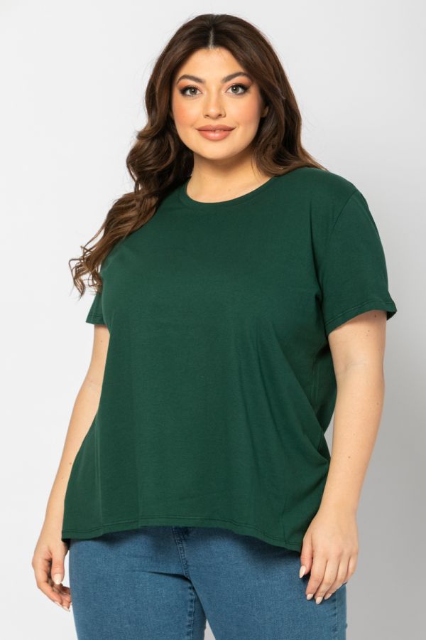 Κοντομάνικη μπλούζα σε κυπαρισσί χρώμα 1xl,2xl,3xl,4xl,5xl