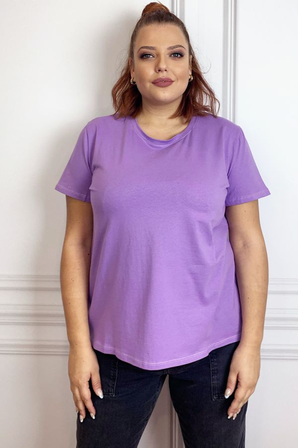 Κοντομάνικη μπλούζα σε λιλά χρώμα 1xl,2xl,3xl,4xl,5xl