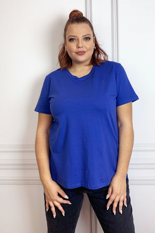 Κοντομάνικη μπλούζα σε ρουά χρώμα 1xl,2xl,3xl,4xl,5xl