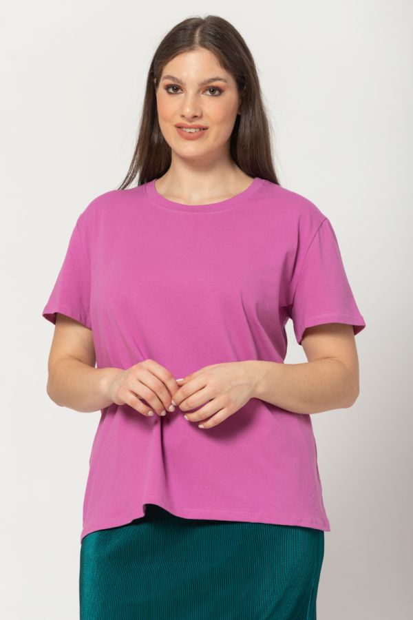 Κοντομάνικη μπλούζα σε ροζ χρώμα 1xl,2xl,3xl,4xl,5xl