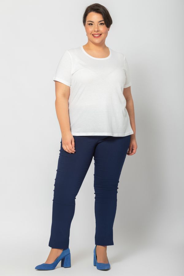 Κοντομάνικο t-shirt με στρογγυλή λαιμόκοψη σε λευκό χρώμα 1xl 2xl 3xl 4xl 5xl 