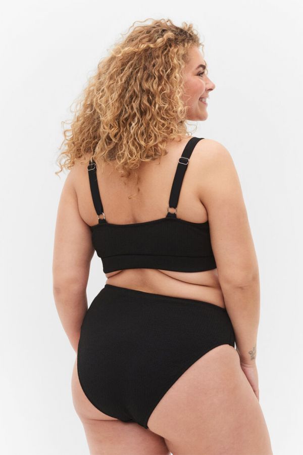 Κρεπ ψηλόμεσο bikini-slip σε μαύρο χρώμα 1xl 2lx 3xl 4xl 5xl 
