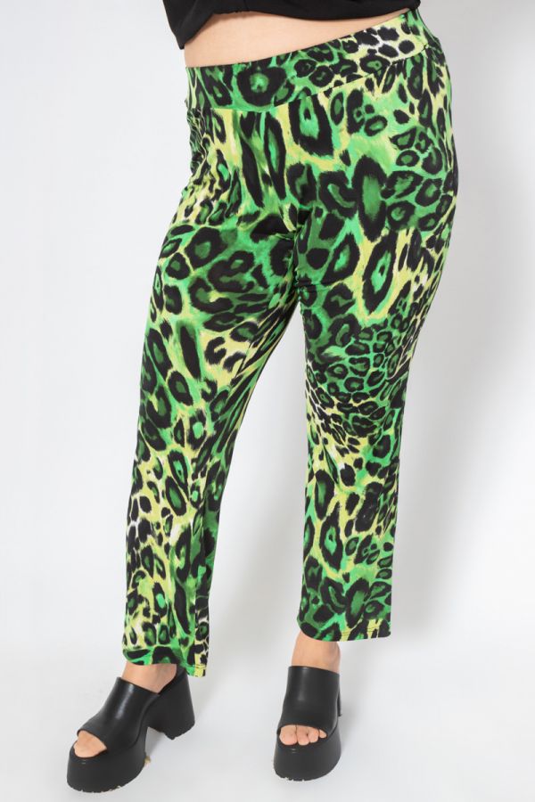 Leopard παντελόνα με μπάσκα σε πράσινο χρώμα