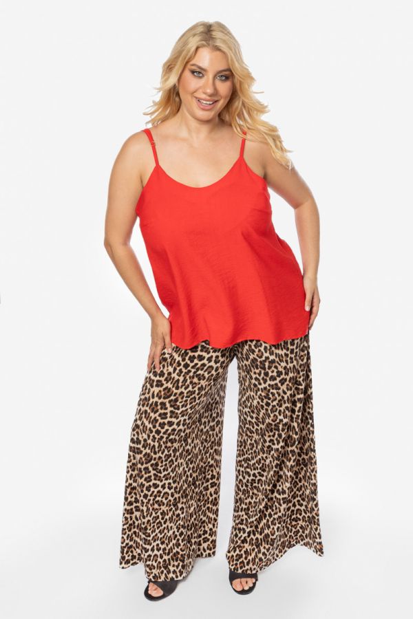 Light παντελόνα φαρδιά σε leopard χρώμα