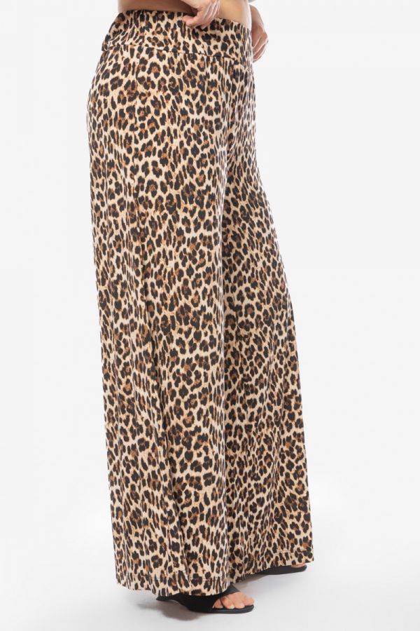 Light παντελόνα φαρδιά σε leopard χρώμα