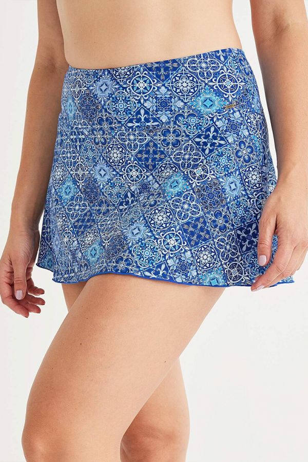 Ψηλόμεσο bikini-slip φούστα σε μπλε χρώμα 1xl 2xl 3xl 4xl 