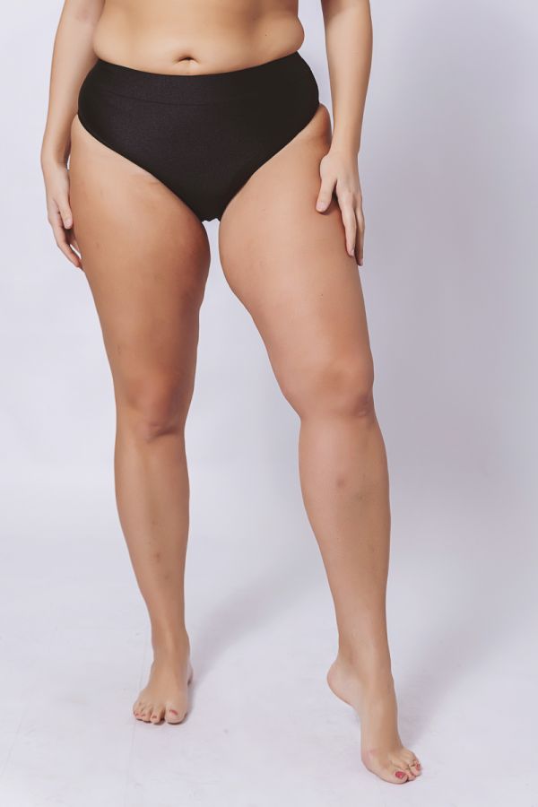 Ψηλόμεσο bikini-slip σε μαύρο χρώμα