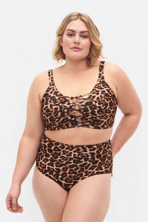 Ψηλόμεσο leopard bikini-slip