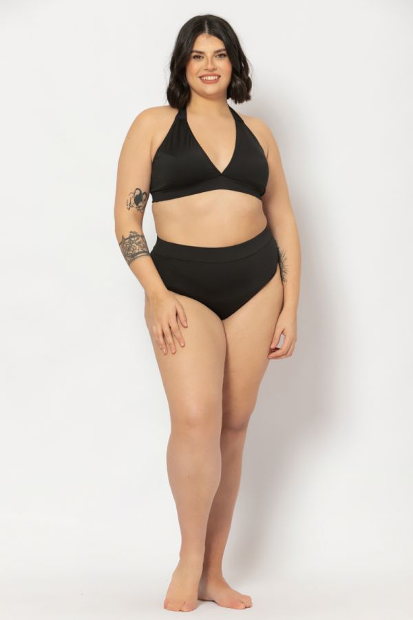 Ψηλόμεσο σκαφτό bikini-slip σε μαύρο χρώμα 1xl 2xl 3xl 4xl 5xl 
