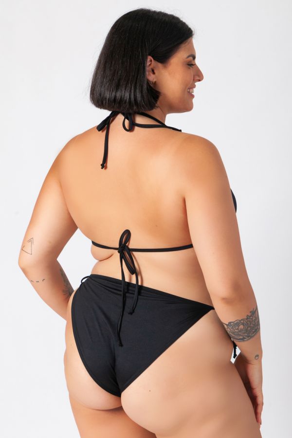 Bikini-slip με κορδόνι στο πλάι σε μαύρο χρώμα