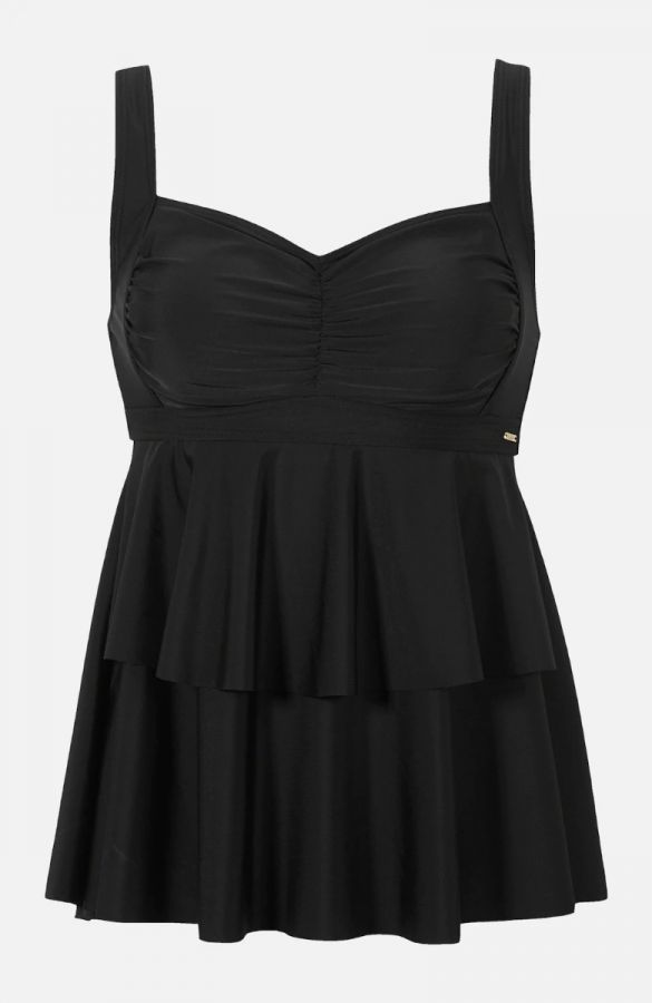 Μονόχρωμο τανκίνι top σε μαύρο χρώμα 1xl,2xl,3xl,4xl,5xl