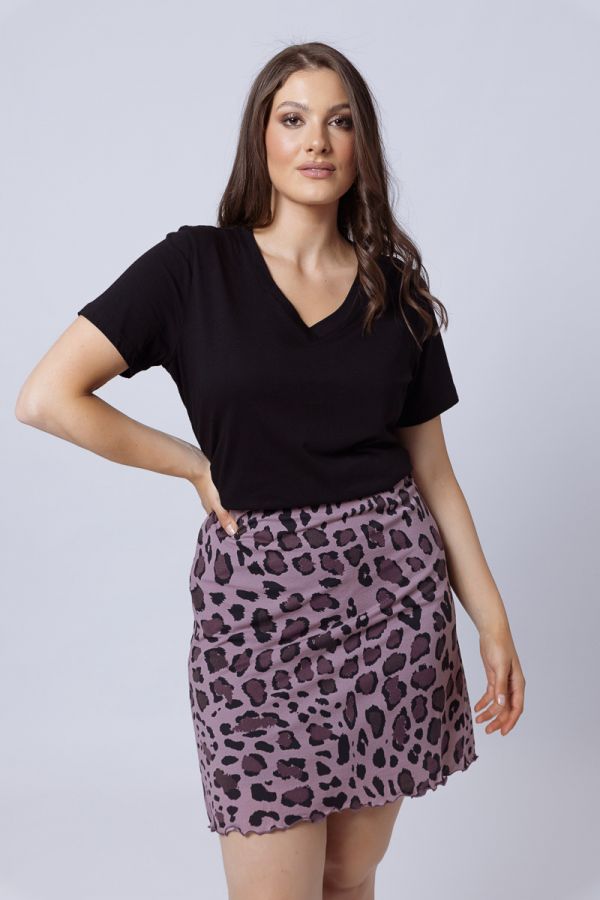 Mini φούστα σε leopard χρώμα