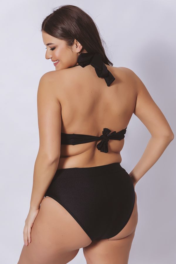 Ψηλόμεσο bikini-slip σε μαύρο χρώμα