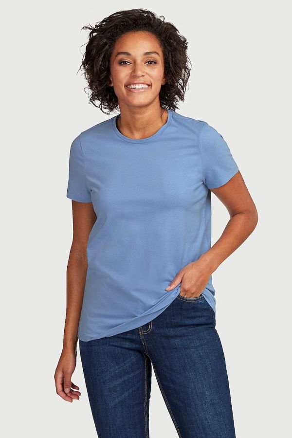 Κοντομάνικη βαμβακερή μπλούζα σε μπλε χρώμα (1+1) 1xl 2xl 3xl 4xl 5xl