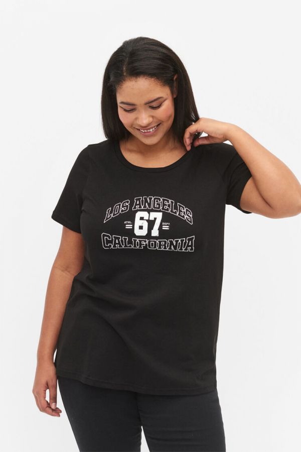 T-shirt μπλούζα με τύπωμα 'Los Angeles' σε μαύρο χρώμα 1xl 2xl 3xl 4xl 5xl 