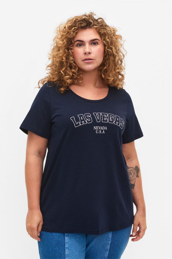 T-shirt μπλούζα με τύπωμα 'Las Vegas' σε μαύρο χρώμα 1xl 2xl 3xl 4xl 5xl 