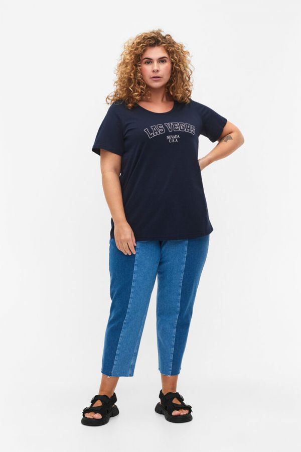 T-shirt μπλούζα με τύπωμα 'Las Vegas' σε μαύρο χρώμα 1xl 2xl 3xl 4xl 5xl 