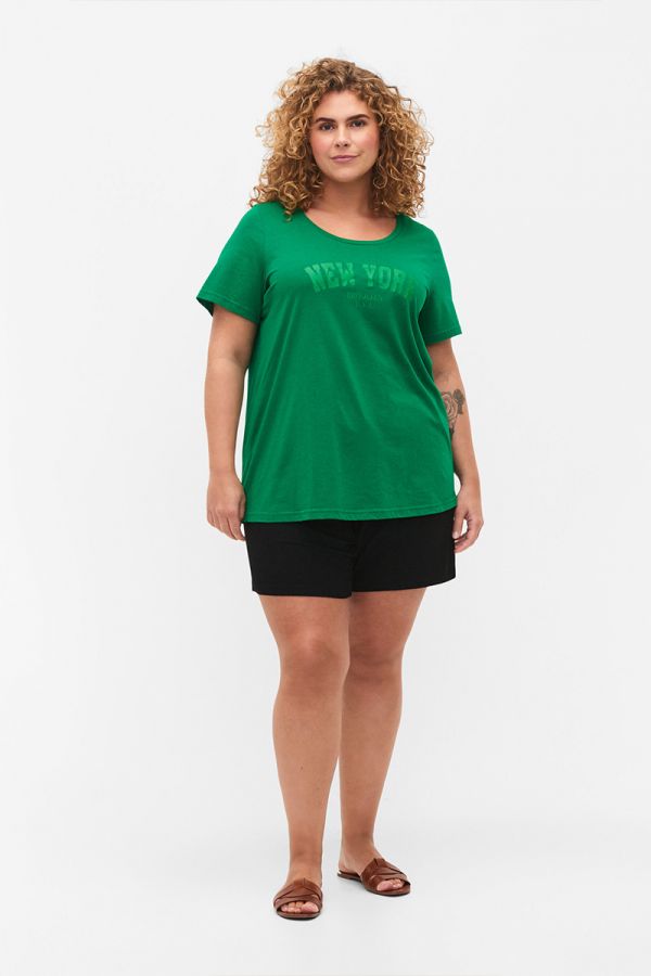 T-shirt με τύπωμα 'New York' σε πράσινο χρώμα