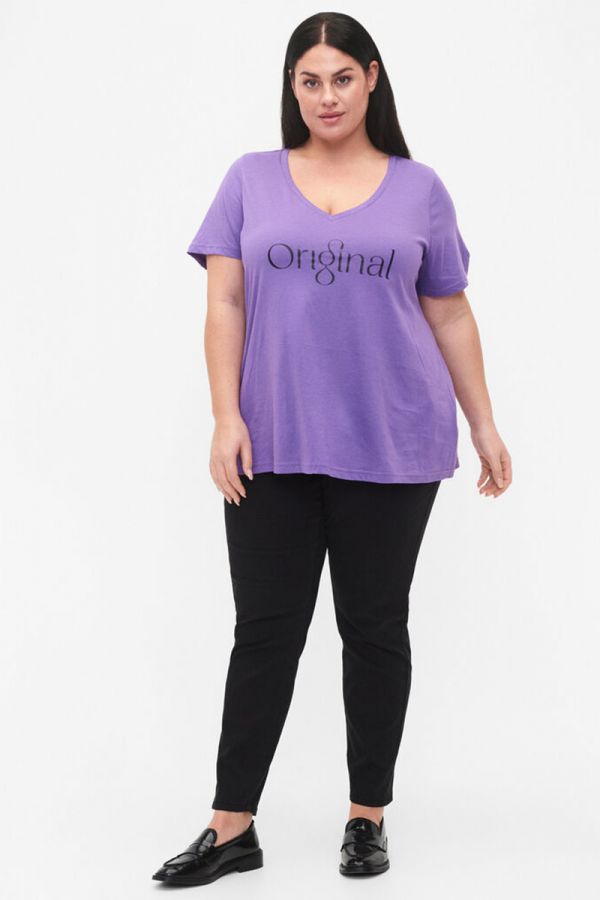 T-shirt μπλούζα με τύπωμα 'Original' σε λιλά χρώμα 1xl 2xl 3xl 4xl 5xl 