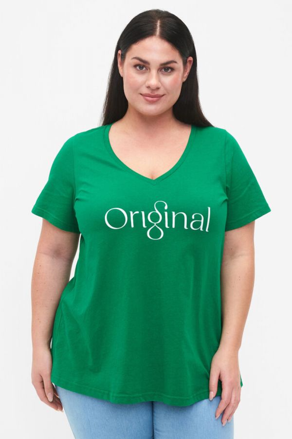 T-shirt μπλούζα με τύπωμα 'Original' σε πράσινο χρώμα 1xl 2xl 3xl 4xl 5xl 