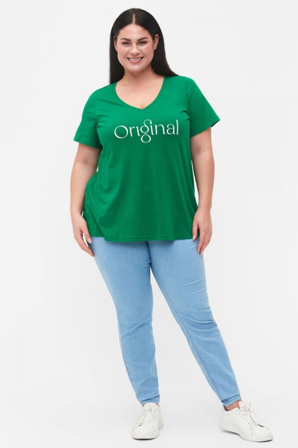 T-shirt μπλούζα με τύπωμα 'Original' σε πράσινο χρώμα