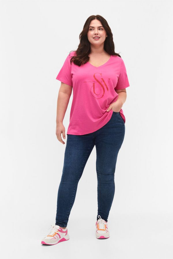 T-shirt με τύπωμα 'Sun' σε ροζ χρώμα