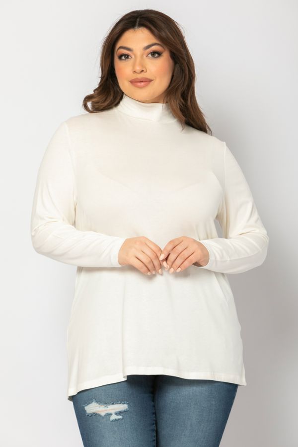 Μπλούζα με λουπέτο σε εκρού χρώμα 1xl,2xl,3xl,4xl,5xl