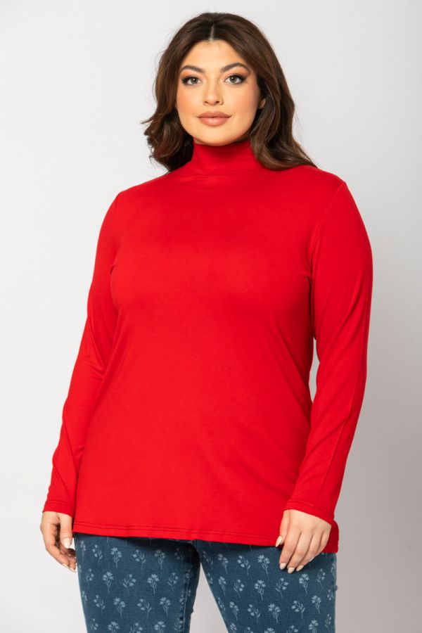 Μπλούζα με λουπέτο σε κόκκινο χρώμα 1xl,2xl,3xl,4xl,5xl