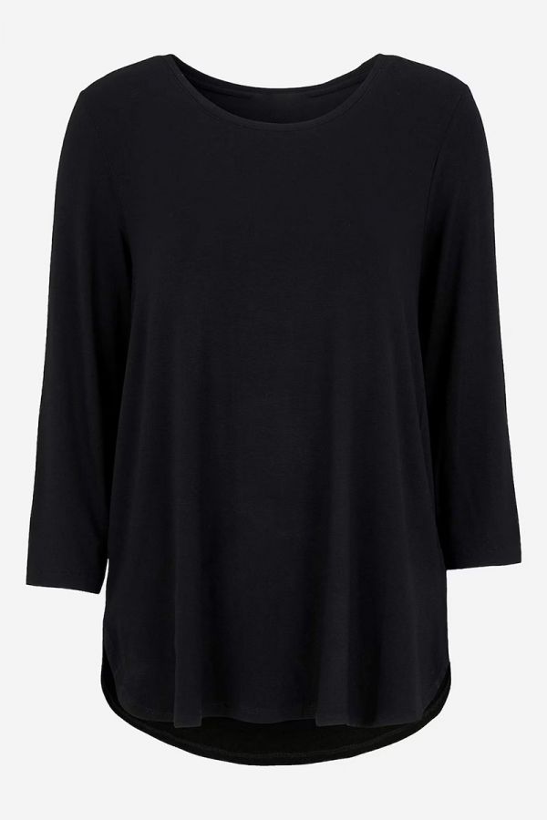Μπλούζα με στρογγυλή λαιμόκοψη σε μαύρο χρώμα