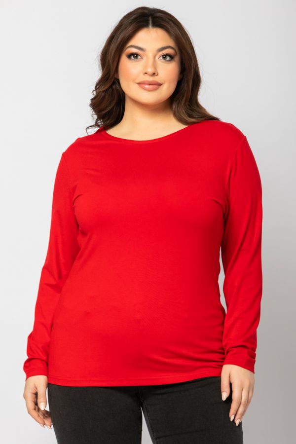 Μπλούζα με στρογγυλή λαιμόκοψη σε κόκκινο χρώμα 1xl,2xl,3xl,4xl,5xl