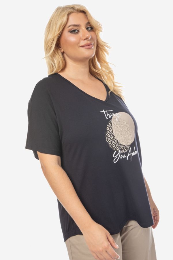 T-shirt με τύπωμα "Things You  Adore" σε μαύρο χρώμα